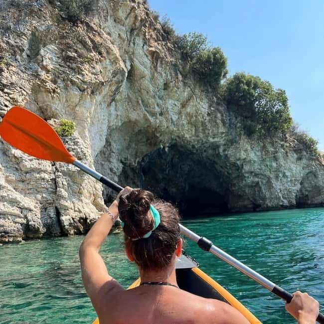 Caves of Porto Palermo: Kayak/SUP Tour with Castle Sea View - The second swimming stop in open water