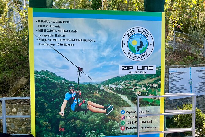 Day Tour to Petrela Castle and Zip Line Albania Adventure - The zipline above the Erzen River