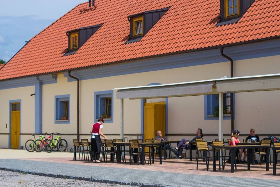 E-Bike Day Trip: Visit a Roman Castle and Taste Craft Beer - Karlstejn Castle after the first hour on the bike