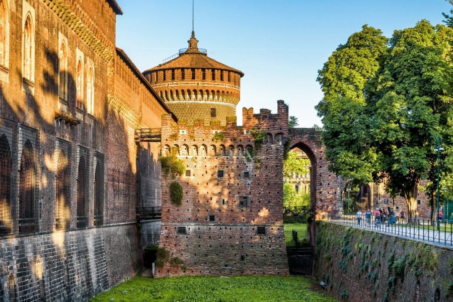 Milan: Sforza Castle Entry Ticket with Digital Audio Guide - Walking through the castle grounds