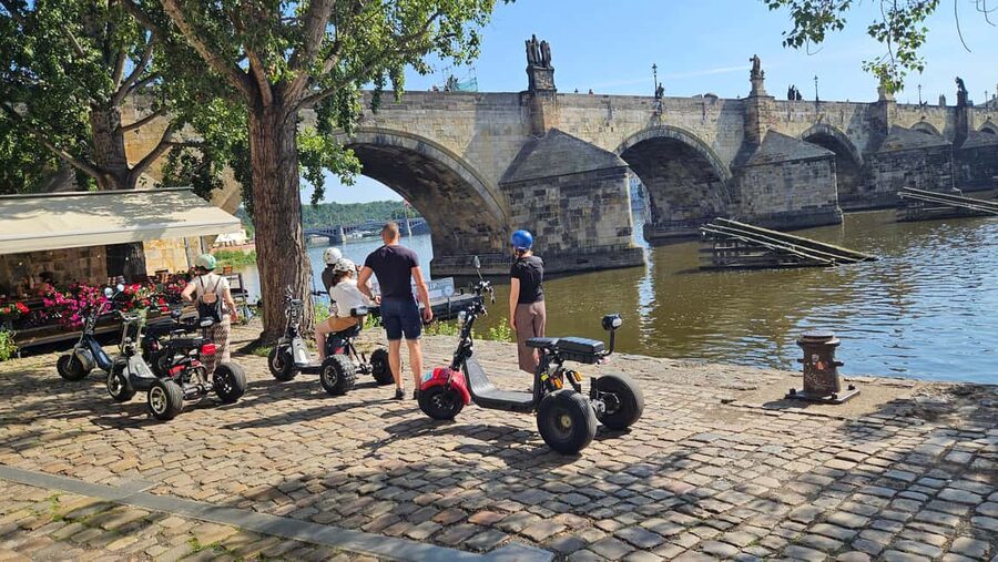 Prague: Castle Viewpoints & Charles Bridge Trike Tour - John Lennon Wall and the Bridge of Love