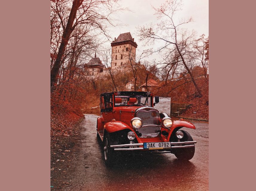 Prague: Fairytale Karlstejn Castle in Retro-Style Car - A private tour with a high group value
