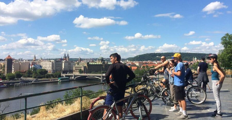 Prague: Stunning Viewpoints, Castle, City & Park Bike Tour - Along the Vltava and across Hlávkův most